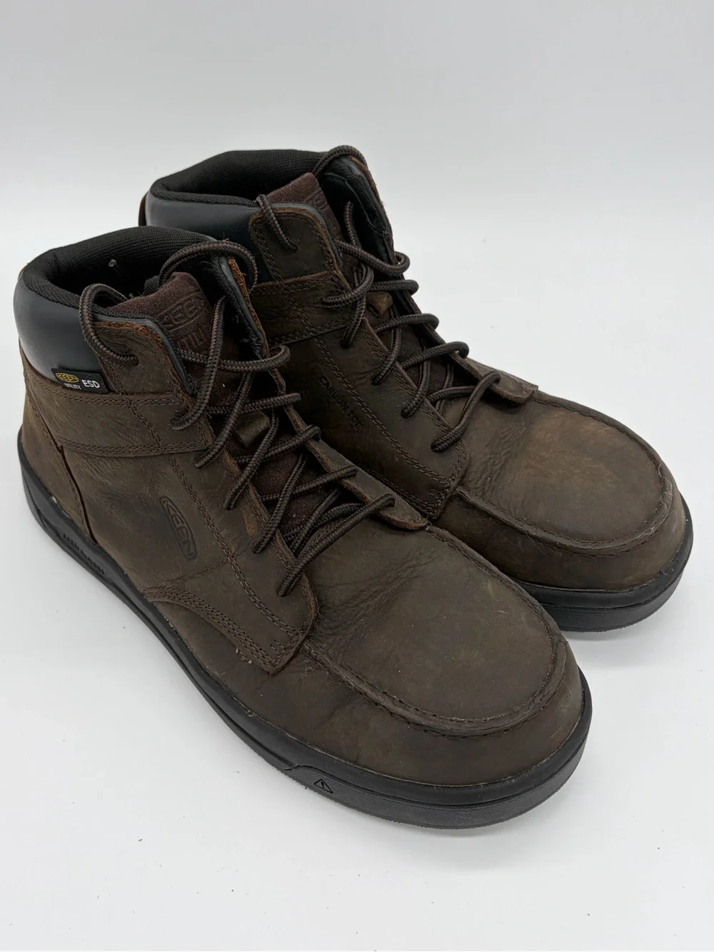KEEN Men’s Dark Brown Leather Chukka Boots Steel Toe
